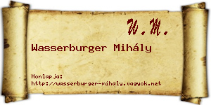 Wasserburger Mihály névjegykártya