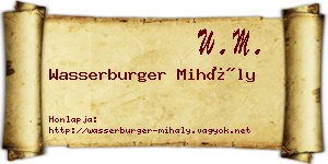 Wasserburger Mihály névjegykártya