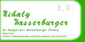 mihaly wasserburger business card
