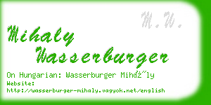 mihaly wasserburger business card